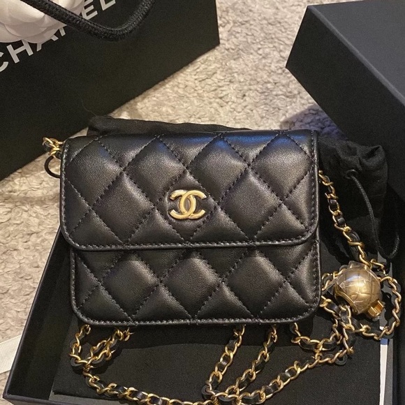 CHANEL Handbags - Authentic Chanel gold ball waist bag